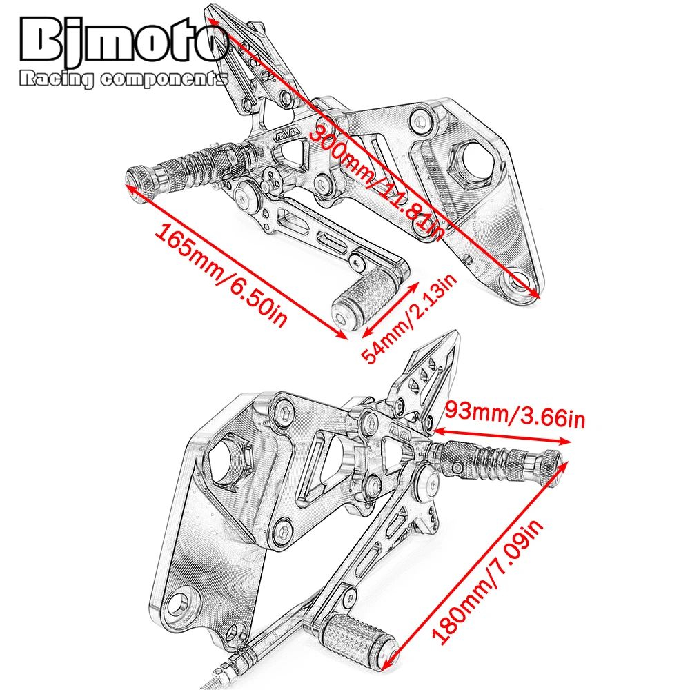 RC 390 Footrest Adjustable Aluminum Rear Sets Foot Pegs Rests Rearset Footpeg For K-TM RC390 2022-2023