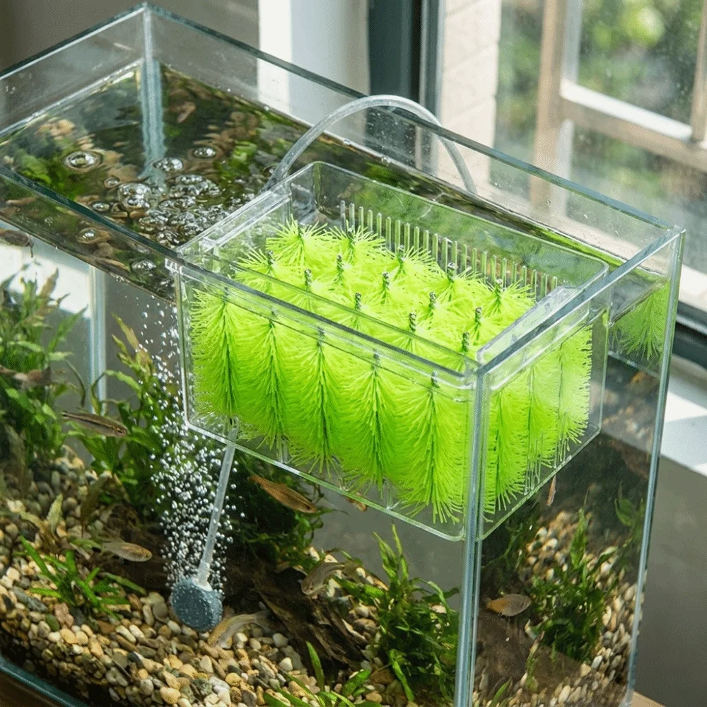 10PCS High-density Brush Aquarium Filter Brush Hydrophobic Spiral Arrangement Goldfish Spawning Hatching Grass