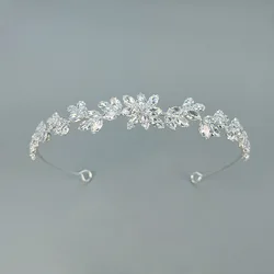 Bride Headband For Wedding Hair Jewelry Accessories Cubic Zirconia Bridal Tiaras Hairband Prom Party Headdress Crown For Women