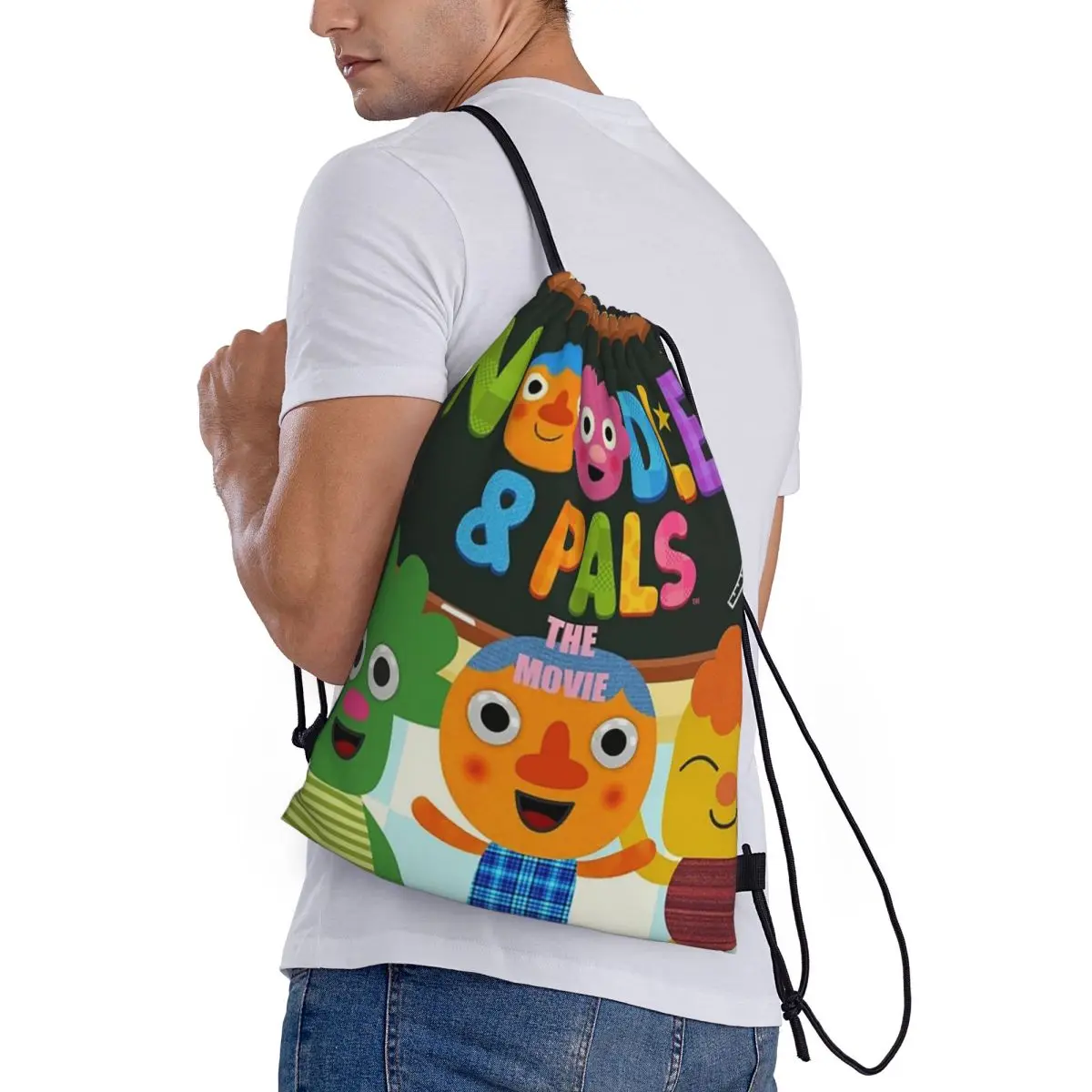 

Noodle And Pals Micro Super Simple Cool Backpacks Drawstring Bundle Pocket Sundries Bag Book Bags for Travel Students
