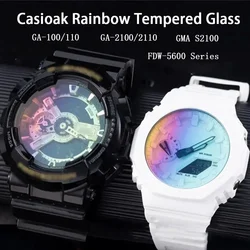 Casioak Rainbow Tempered Glass Screen Protector For G shock GA100 110 GA2100 Watch Protective Film GA 2110 GMAS2100 Anti-Scratch