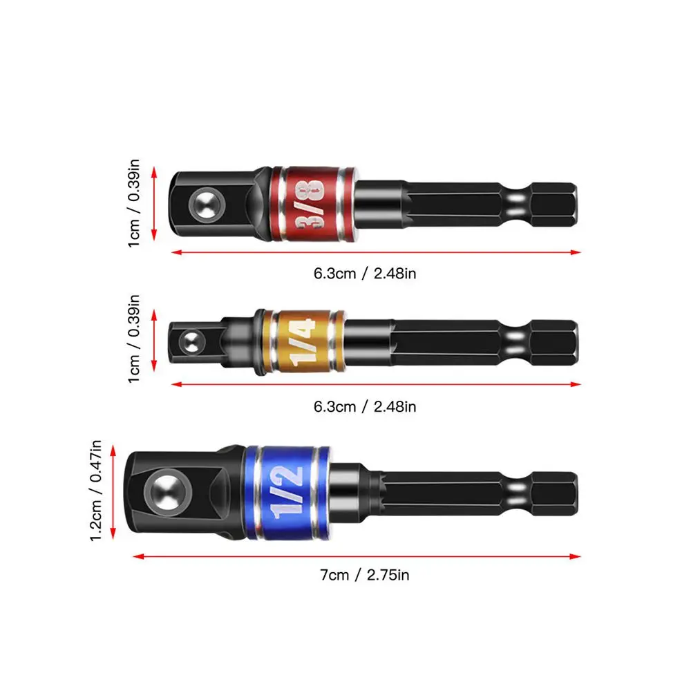 105 Graden Haakse Boor Impact 1/4 3/8 1/2 Grade Driver Socket Adapter Bits Hex Shank 1/4 "Voor Power gereedschap