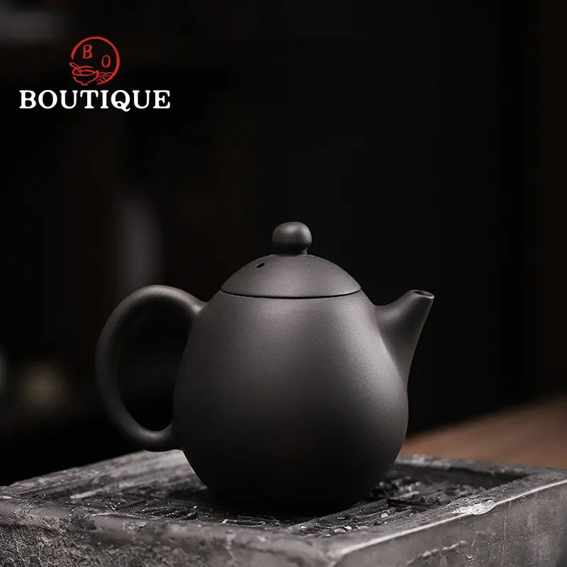 220ml Qingxi Purple Pottery Dragon Egg Teapot Lotte Pot Handmade Iron Tire Tea Maker Purple Pottery Kung Fu Tea Set Single Pot