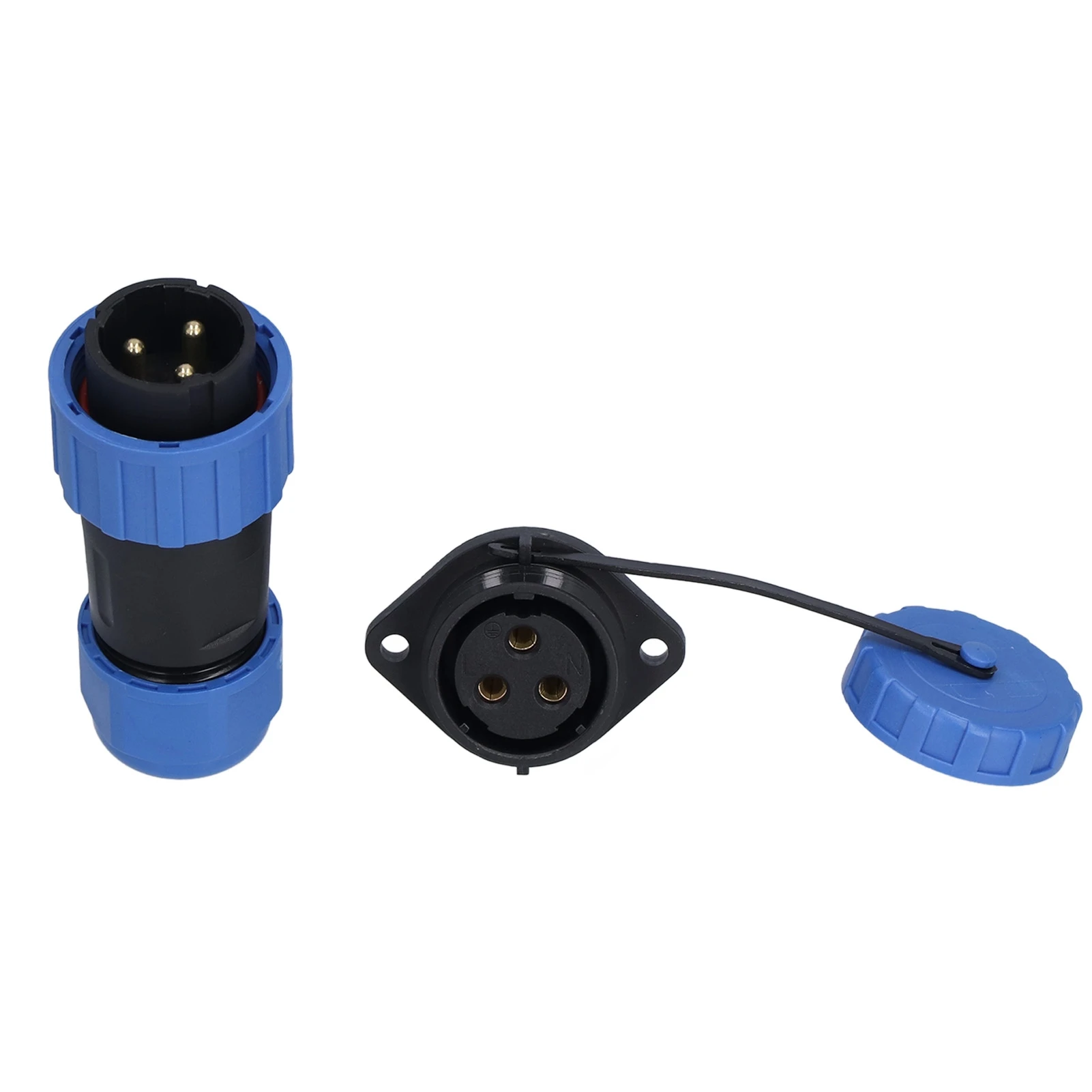 IP68 Waterproof Plug Socket Flange Butt Terminal Aviation Power Connector 250V 612mm LP20(3 Pin )