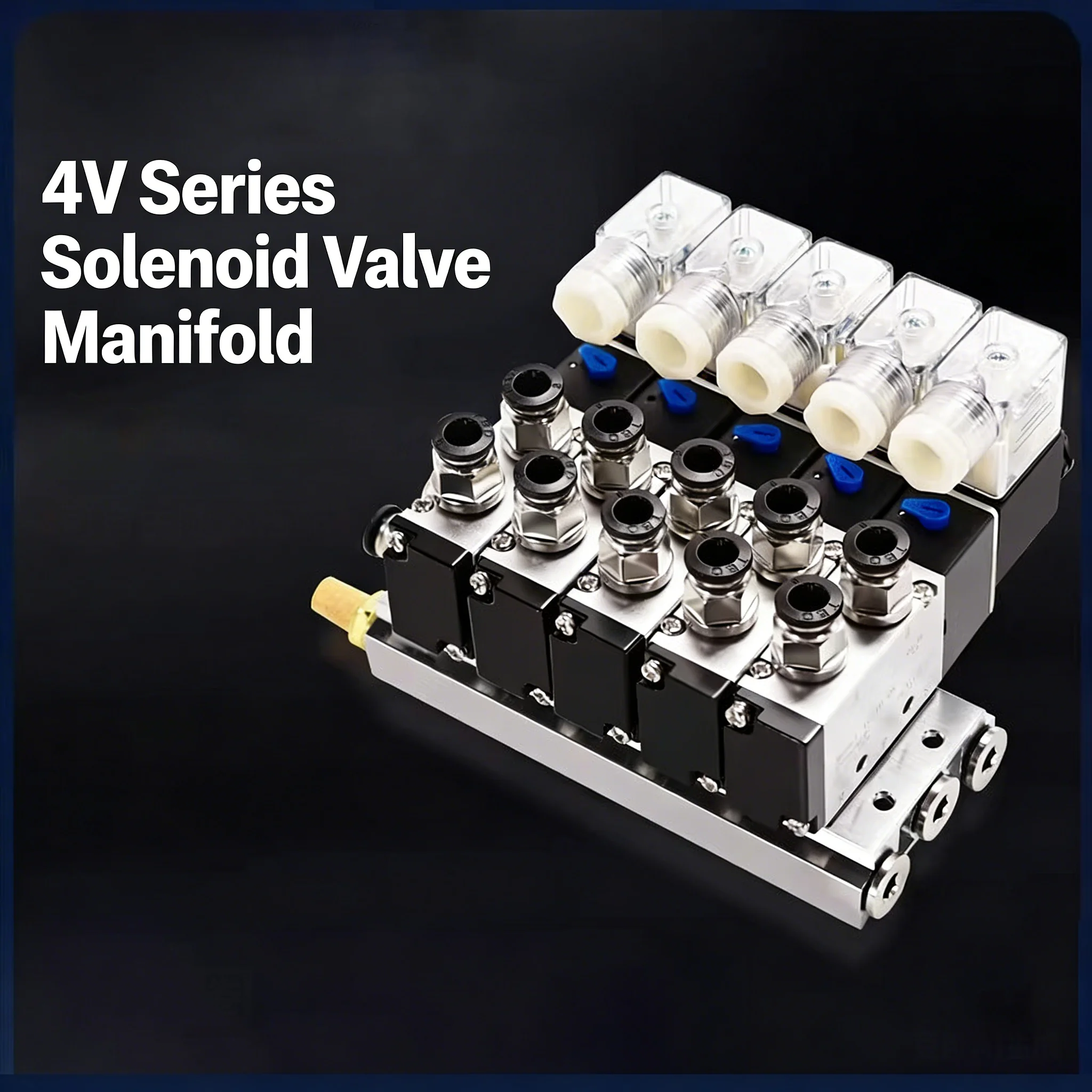 

Пневматический электромагнитный клапан 220В 24В с несколькими опциями 3V210-08, блок с глушителем, фитингами и основанием, коллектор на 2/3/4/5/6 рядов, 3 порта