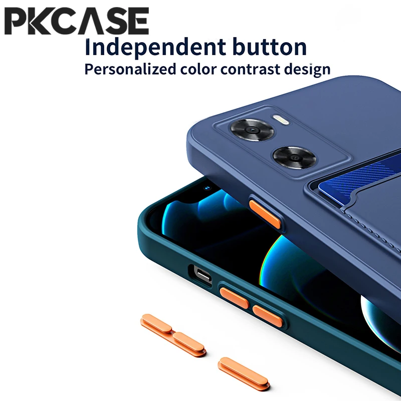 PKCASE إدراج بطاقة جراب هاتف ل ممن لهم A36 A76 A96 A38 A58 A98 للصدمات حافظة للبطاقات الغطاء الخلفي ل Reno 14 13 11 10 Pro Plus 11F