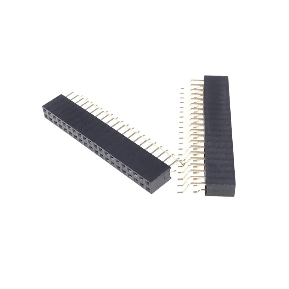 200 Pcs 40 Pin 2.54 MM Pitch 2x20 Header Pin Female Receptacle Socket Right Angle Surface Mount PCB Solder 90 Degree SMT