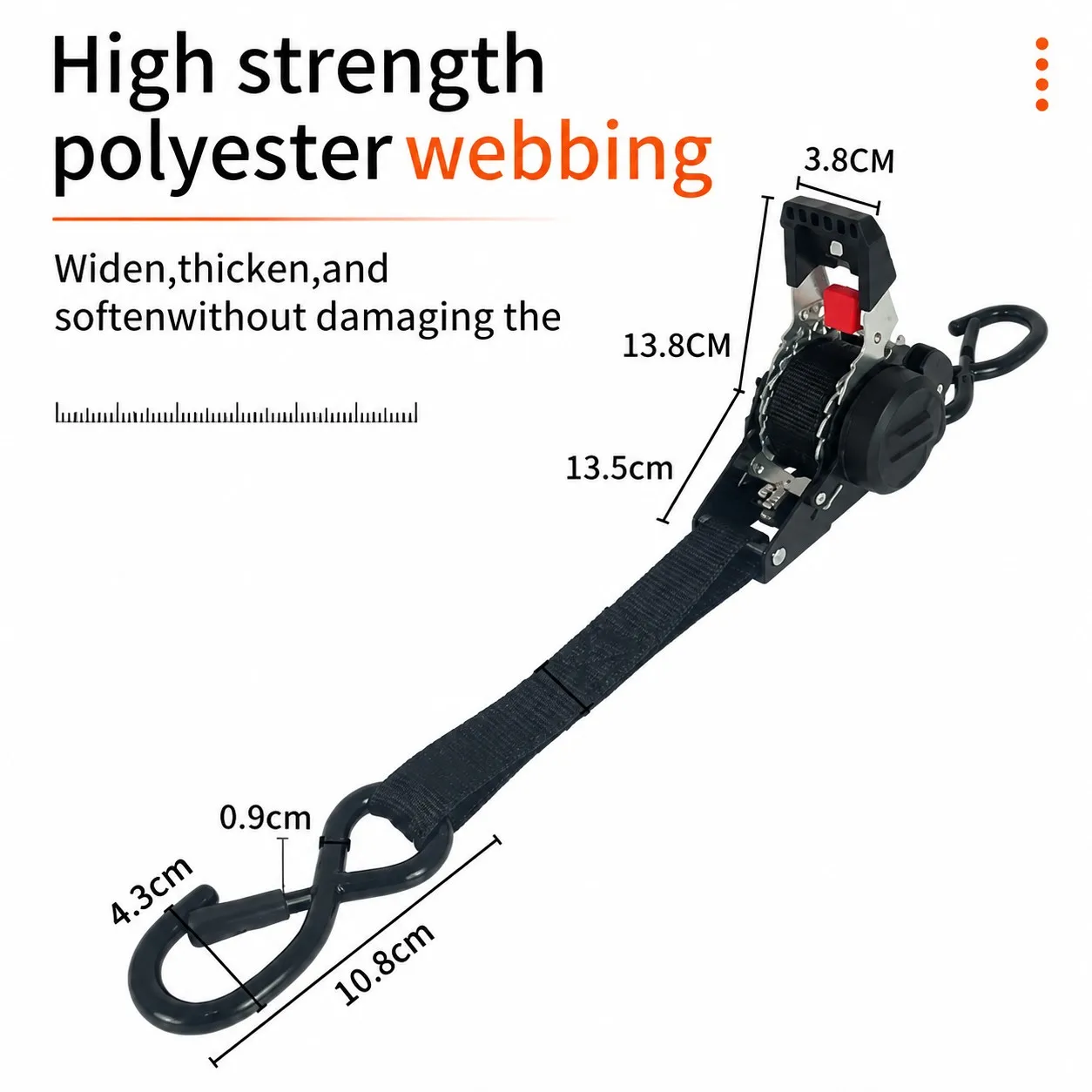 Automatic cargo recycling tensioner car strap motorcycle fixed cargo strap