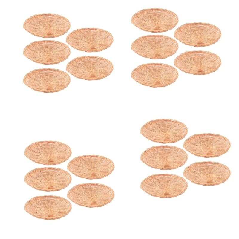 

HOT! 20 Pcs Bamboo Paper Plate Holder - 10 Inch Round Woven Plate Holder, Reusable Paper Plate Holders For Picnic Party