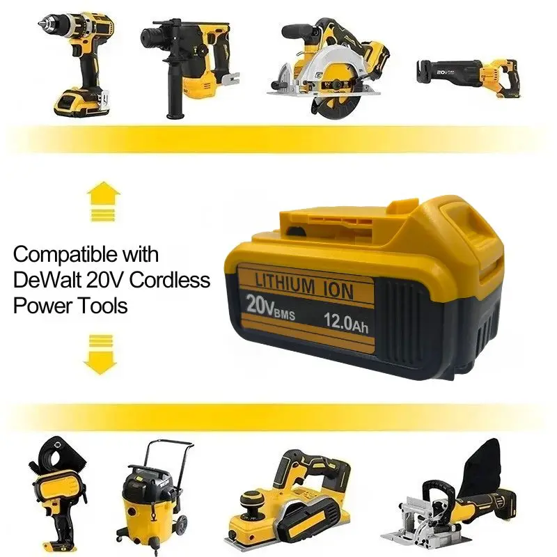 Pro DEWALT 20V maximum 60V maximum 6,0AH/18,0AH, lithium-iontové baterie, vhodné pro DCB609, DCB200 DCB204, DCB205, DCB206 - náhled 5