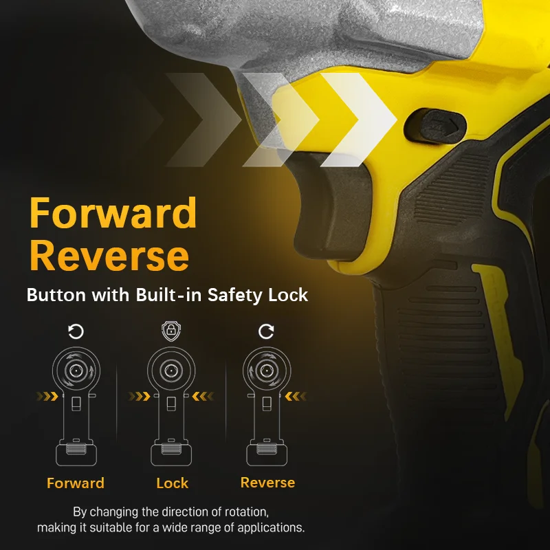 EGOD 1/2 Zoll 1800NM Bürstenloser elektrischer Schlagschrauber Akku-Aufladeschraubendreher Autoreifen Elektrowerkzeug für Dewalt 20V Batterie