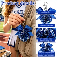 20 Pcs Cheerleading Pom Pom Keychains Shiny Bow Rhinestone Bag Charms Vibrant Cheer Team Accessory for School Event Party Favors 3