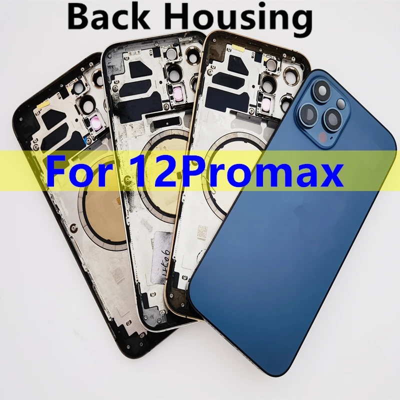 

Back Full Housing For iPhone 12Promax Battery Rear Door Cover Middle Frame Chassis Assembly Components Repair Parts Shell