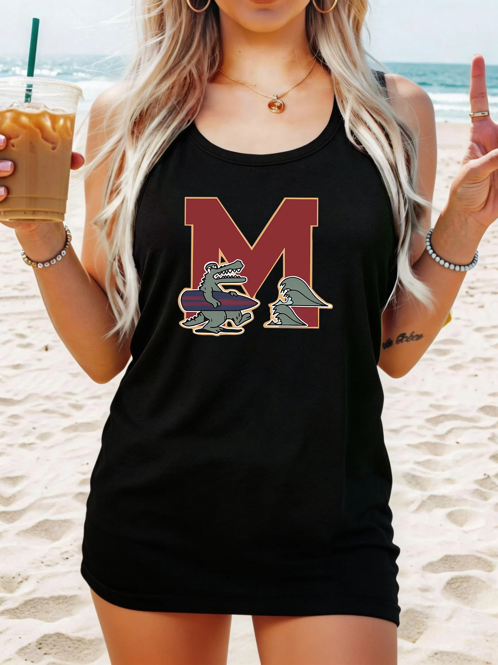 

Loose Fit Printed Pocket T-Shirt for Women with Ribbed Collar round Neck 1-8XL plus Size Comfortable Casual Vest