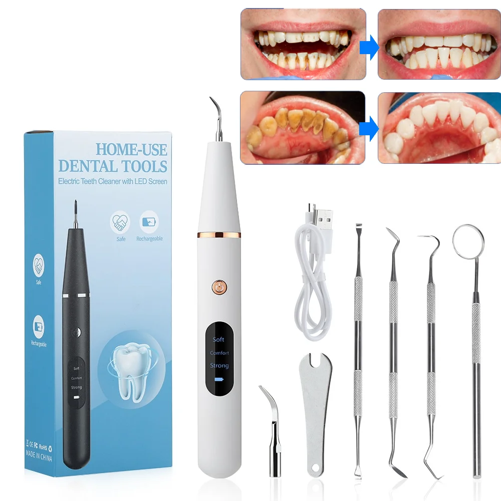 Ultrasonic Dental Scaler Tooth Cleaner Smoke Stains Plaque Calculus Tartar Removal Teeth Cleaning Whitening Oral Care Tools