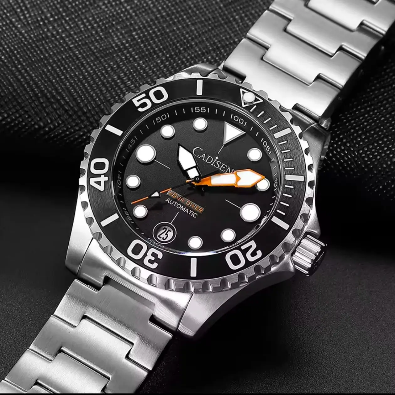CADISEN AQUA DIVER New Brand Luxury Men Watches Automatic Watch Japan Miyota 8215 100M Waterproof Luminous Mechanical Wristwatch