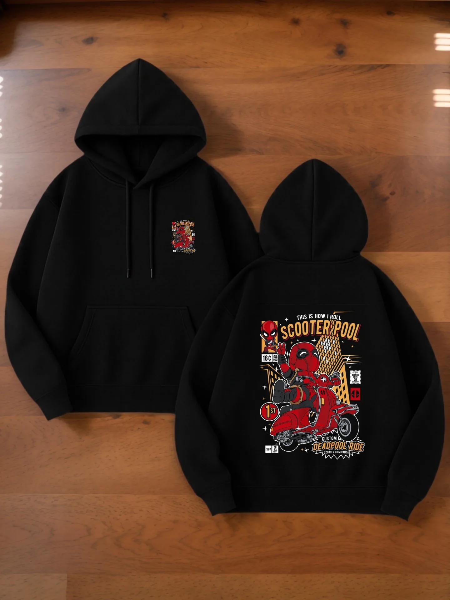 هوديي برسومات جرافيك للرجال، طباعة كرتونية، طراز كاجوال، صوف، للرجال، للارتداء اليومي