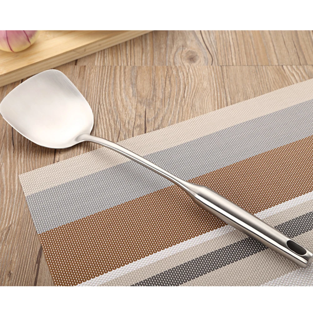 

Stainless Steel Cooking Spatula Shiny Heatproof Long Handle Large Tray Turner Easy Clean Kitchen Utensil Set