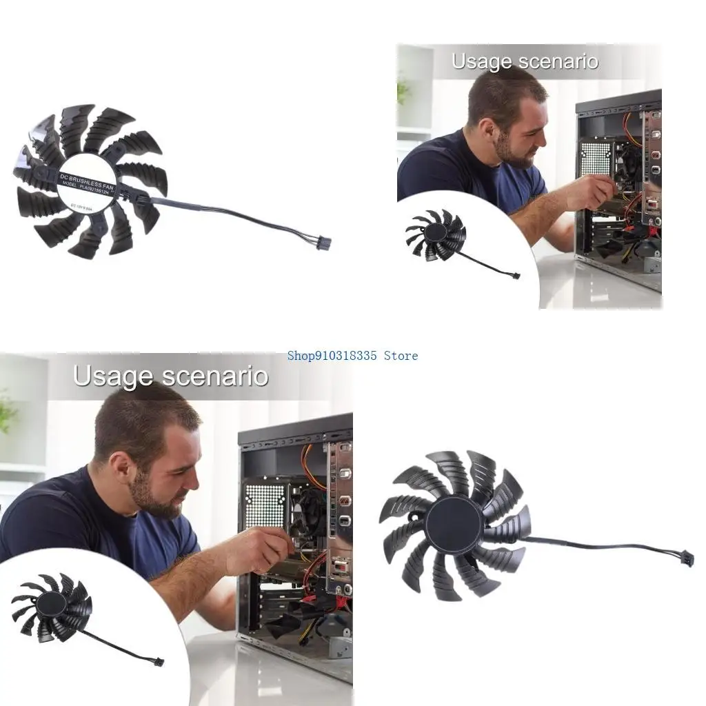 

1PC PLA09215S12H Graphics Card Cooling VGA Coolers Fan 3Pin for GTX1650 1630 MINI ITX OC