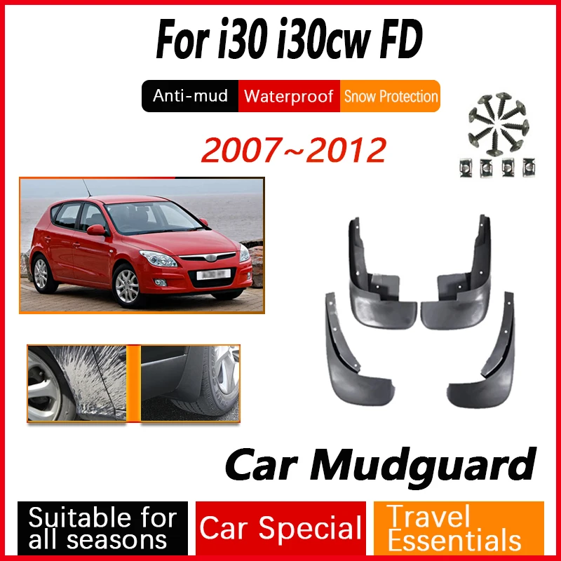 

4Pcs Car Mud Flaps For Hyundai i30 Accessories i30cw Wagon FD 2007~2012 Car Mudguards Splash Guard Fenders Auto Exterior Parts