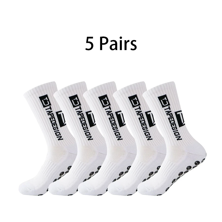 

5 Pairs Anti-slip Silicone Bottom Football Socks Men Women Thickened Towel Cushioning Soccer Socks Basketball Sports Yoga Socks