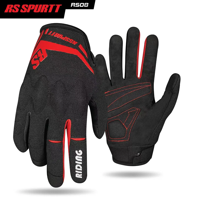 

Summer Full Finger Riding Gloves Built-in Soft Protective Gear Shell Anti-fall Mesh Breathable Wear-resistant Motorcycle Gloves