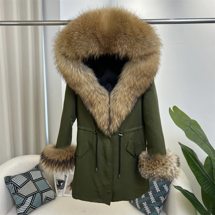 

MENINA BONITA 2023 New White Duck Down Jacket Winter Jacket Women Real Natural Fox Fur Collar Coat Hooded Cuffs Warm Detachable