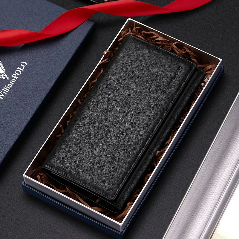 Wallet Men's long zipper Money clip Large capacity Clutch bag Fashion multi-card pocket coin Wallet Men's Father's Day birthday