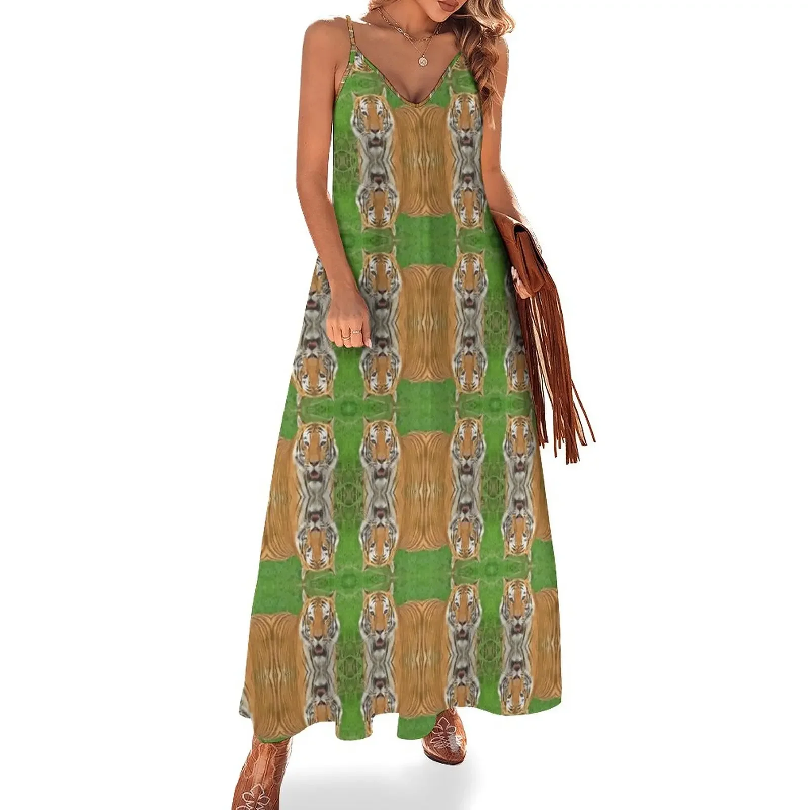 

Tiger's eyes Sleeveless Dress bandage dress Woman clothing Dresses gala Women's summer skirt