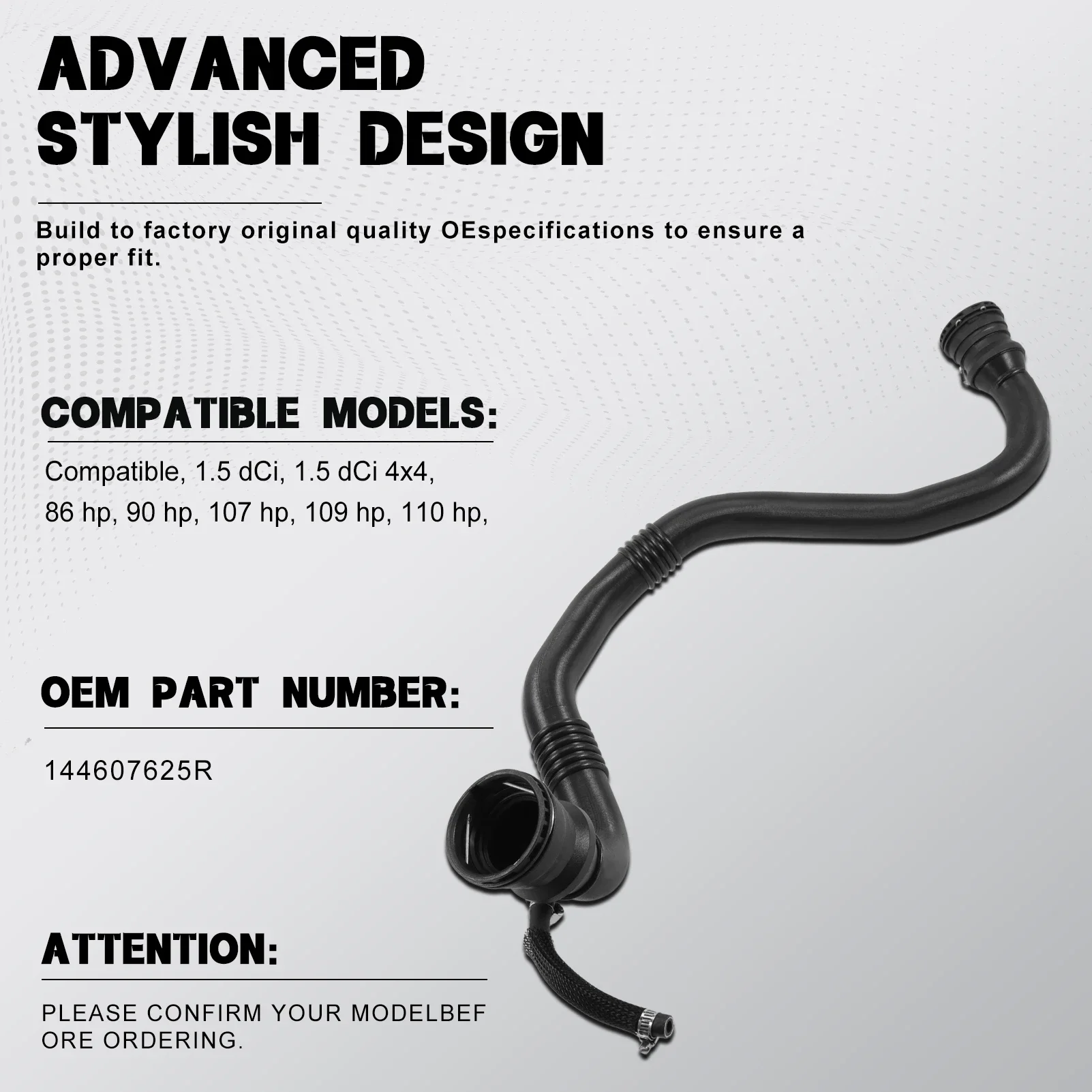 

Intercooler Turbo Durite 144607625R Compatible with Dacia Duster 1.5 dCi 1.5 dCi 4x4 86HP 90HP 107HP 109HP 110HP