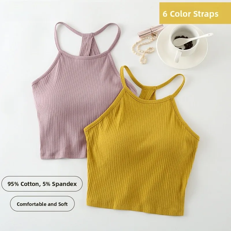 

Летний домашний комбинезон из чистого хлопка с тонкими бретелями и встроенными чашечками для груди, простой фасон, цельный крой