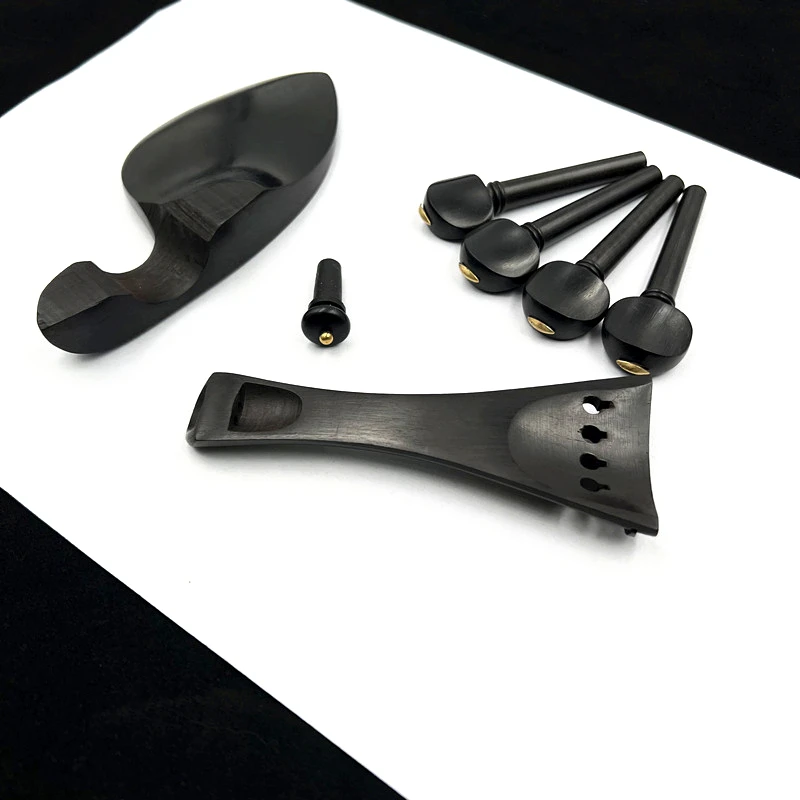 Strong 1sets Indonesian grade A ebony viola Accessories parts fittings,Tailpiece+Tuning pegs+Endpins+Chin rest/Chin Holder