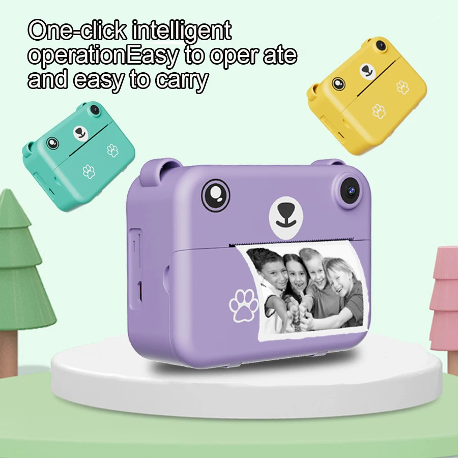 Digitale kindercamera Fotografie Instant Print Foto 1080P HD Videorecorder Mini thermische printer Educatieve verjaardagscadeaus