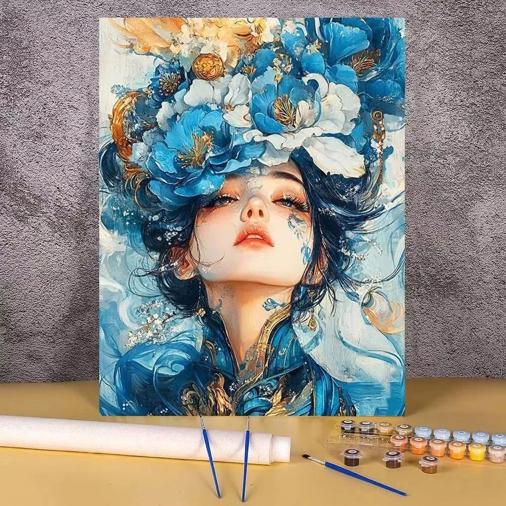 Beauty Makeup Pictures - Retrato de Mulher Bonita em Pintura