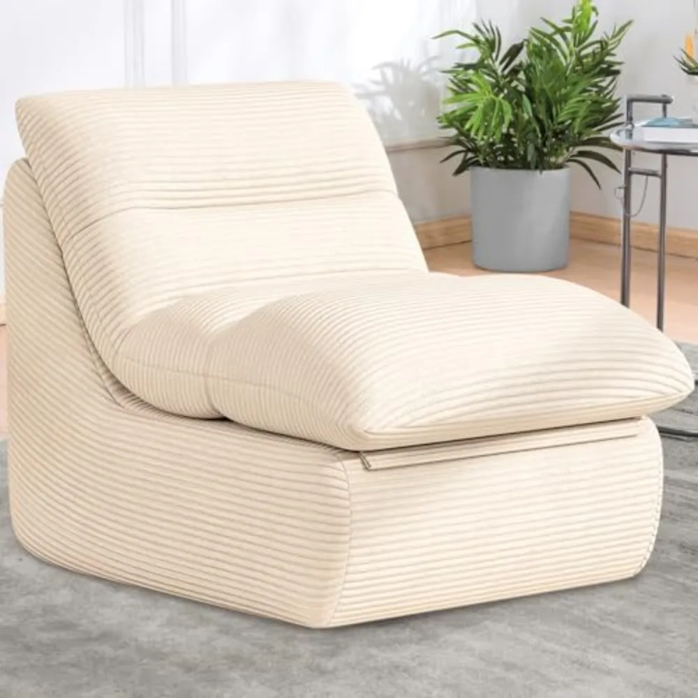 Bean Bag Chair, Double-Layered for Adults, Comfortable Memory Foam Bean Bag Sofa, Corduroy Bean Bag