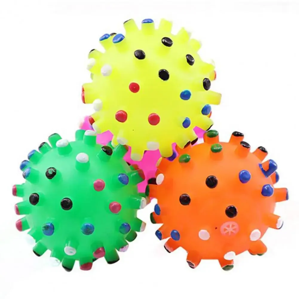 1 STKS Willekeurige Kleur Compact Leuke Hond Bal Speelgoed Multi-color Hond Bal Piepend Speelgoed voor Huisdier