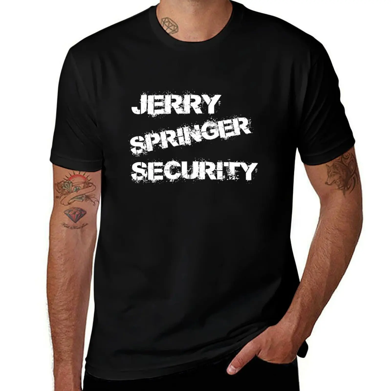 Jerry Springer Security T-Shirt funny shirt cotton vintage customizeds tees slim fit t shirts for men