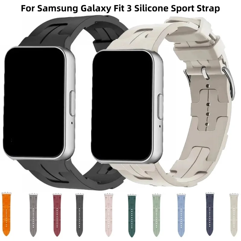 حزام سيليكون لسامسونج غالاكسي فيت 3 ، سوار ساعة رياضي ناعم ، إكسسوارات سوار بديلة ، كوريا