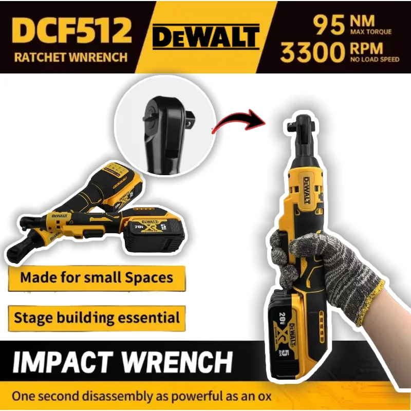 Dewalt DCF512 10MM Cordless Driver Multifunction Variable Speed Wrench Brushless Ratchet Right Angle Wrench