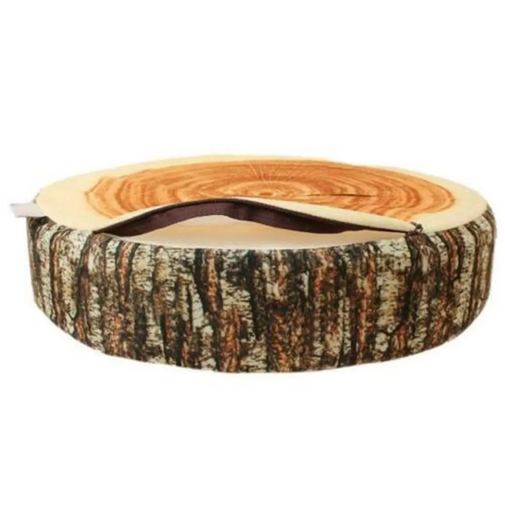 Portable Material Tree Log Pillow Soft Texture PP Cotton Filled Stump Cushion Realistic Wood Grain Novelty Throw Pillow For Men