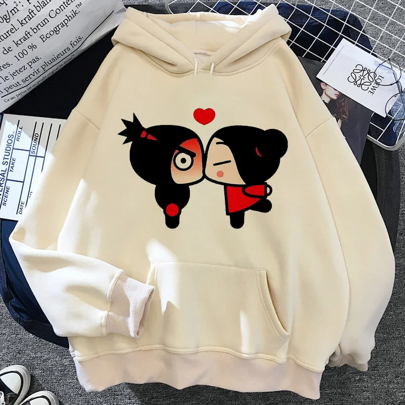 Bluzy z kapturem Pucca damskie vintage grafika 2025 streetwear Pullover ubrania damskie dresy graficzne Plus rozmiar bluza z kapturem