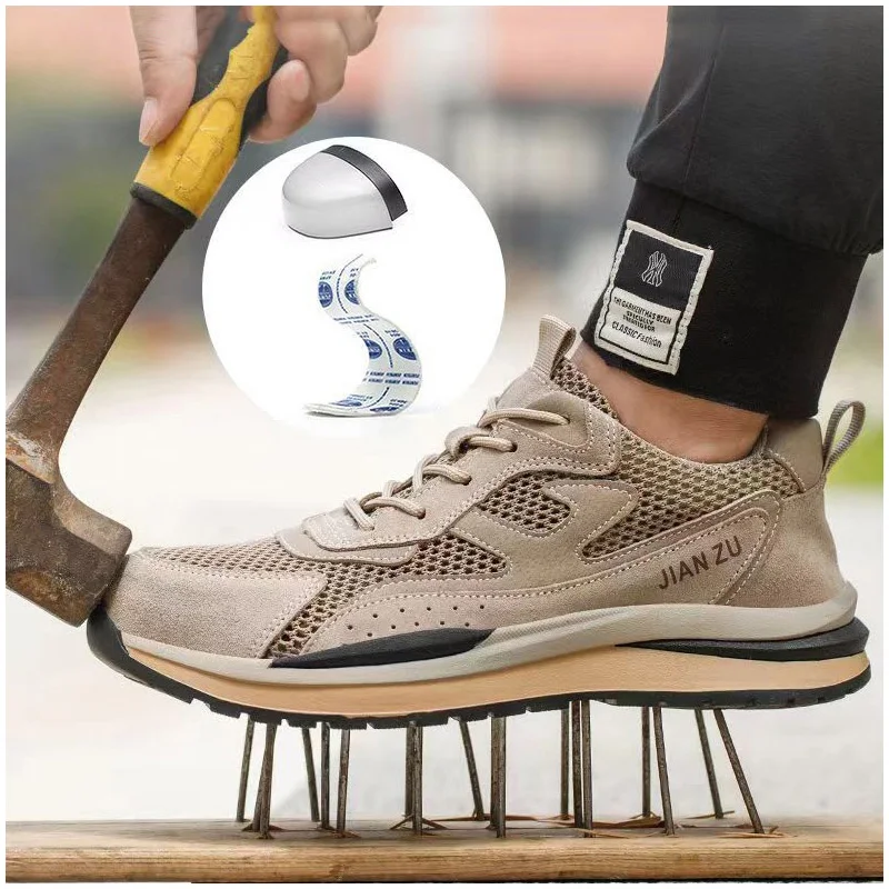 

Мужская модная рабочая обувь со стальным носком, дышащие летние защитные ботинки, изолированные кроссовки 6 кВ, защитная обувь для рабочих на открытом воздухе