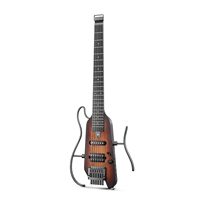 Donner HUSH-X Electric Guitar Kit - hush x Headless Guitar, Great for Travel and Practice, Mahogany Solid Body with Easy A
