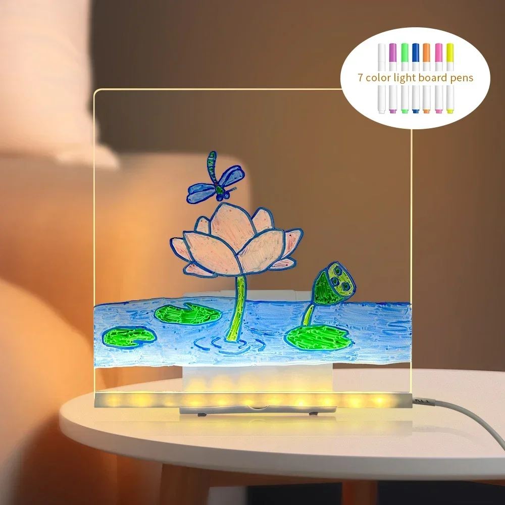 Luminous Puzzle LED Board, Fluorescent Drawing Toy, Decorative Christmas Gift with Night Light Effect