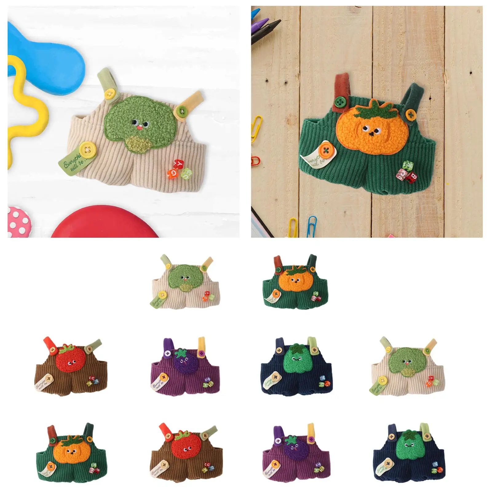 Plush Doll Jumpsuit DIY Accessories Photo Props Cute for Kids Birthday Gift Adorable Doll Outfit Suspender Pants Costumes