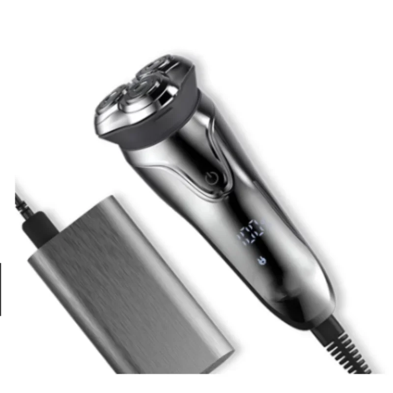 WHITE ES3 Electric Shaver Razor LED Display Rechargeable Trimmer Washable Beard Men