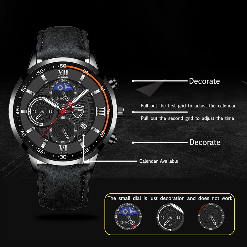 Luxury fashion men\'s sports watches men business stainless steel quartz watches man casual leather watchrelogio masculino
