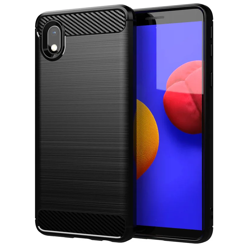 Shockproof Phone Case for Samsung A01 Core Galaxy M01 Core Carbon fiber Cover For Galaxy a3 core Soft Silicone Case Bumper 