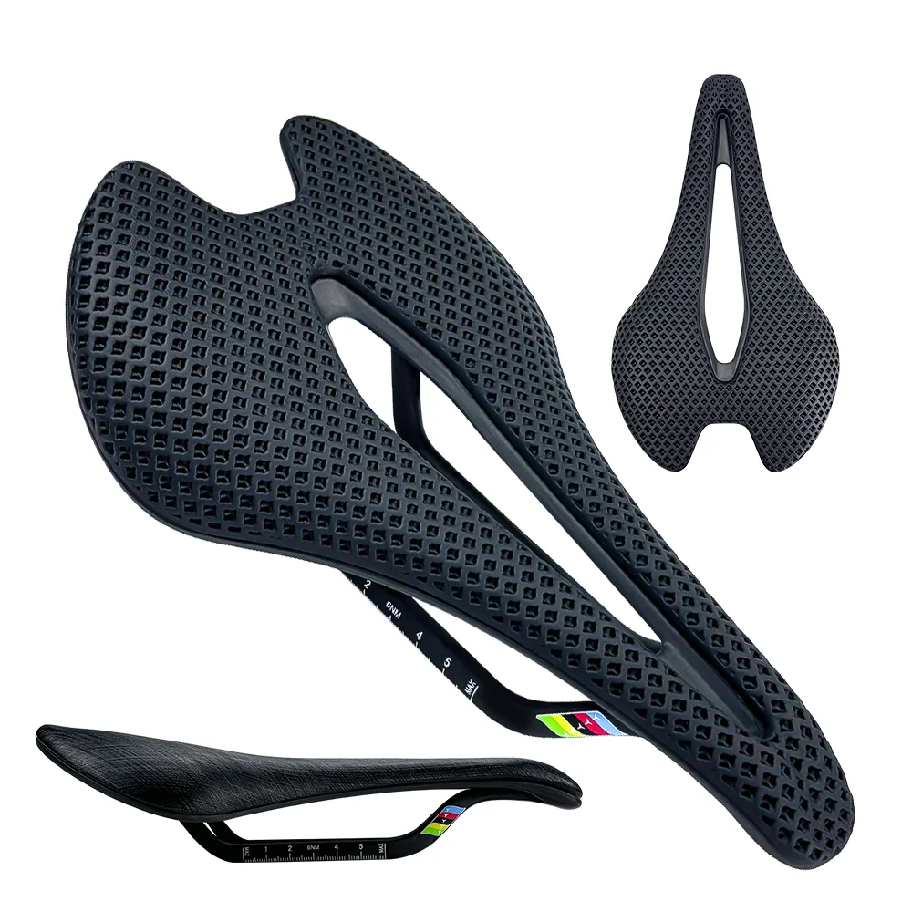 

2026 BALUGOE Mountain Road Bicycle SaddleLightweight Carbon Fiber MTB Bike 3D Printing Matte Large Hollow Seat Cushion 7 * 9MM