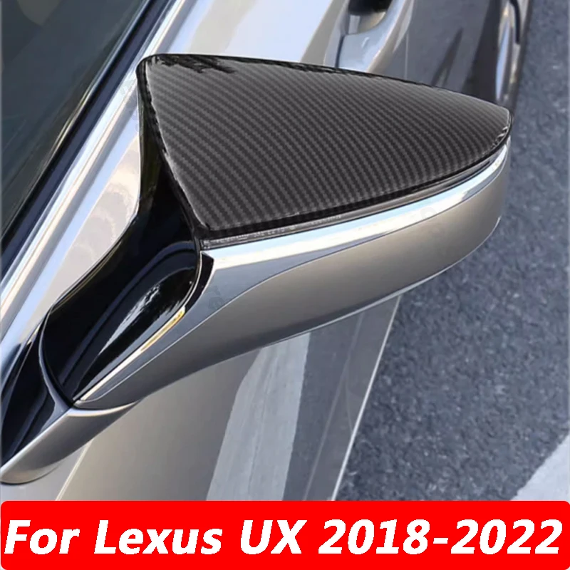 

For LEXUS UX UX250 UX260 2018-2022 Car ABS Rear View Rearview Side Glass Mirror Cover Carbon Fiber Frame Side Mirror Caps